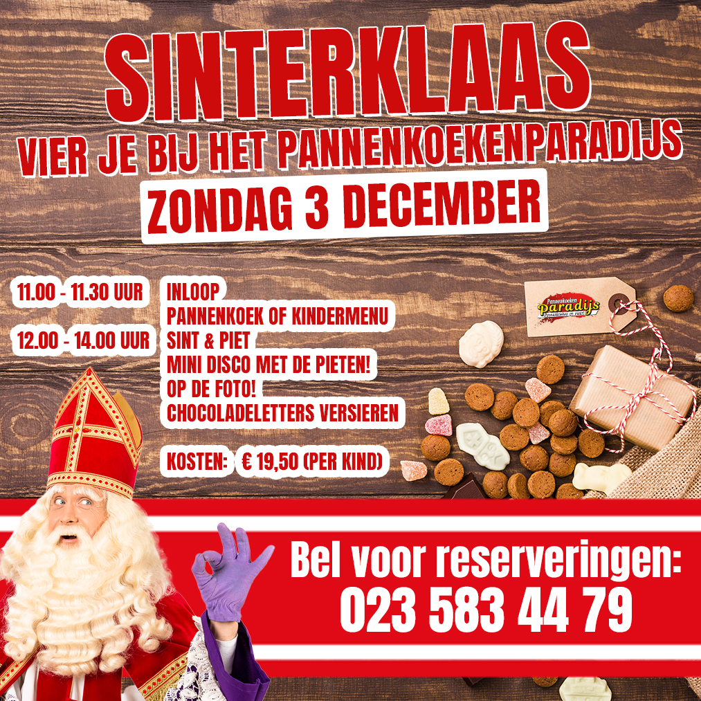Sinterklaas bij het Pannenkoekenparadijs