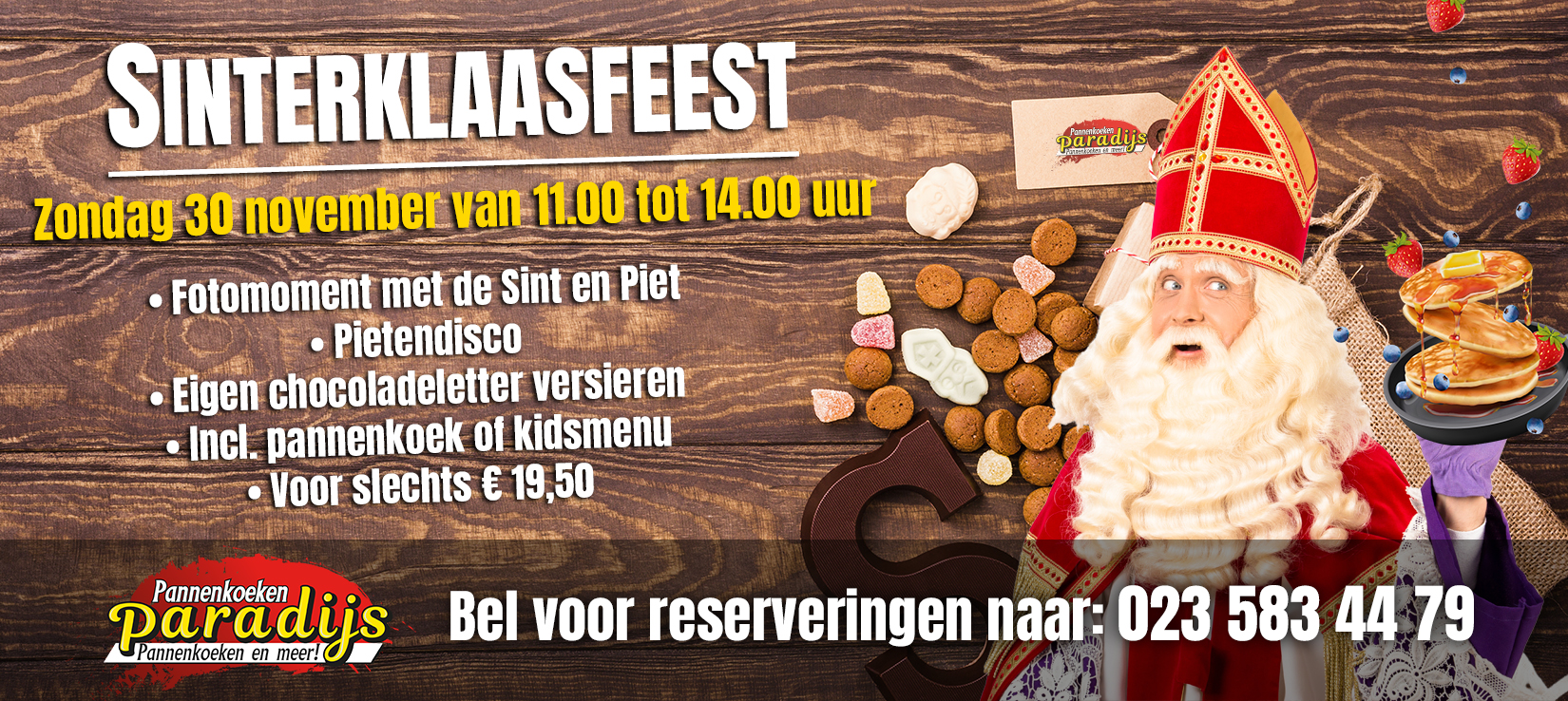 30 november 2025: Sinterklaasbrunch met Sint & Piet!