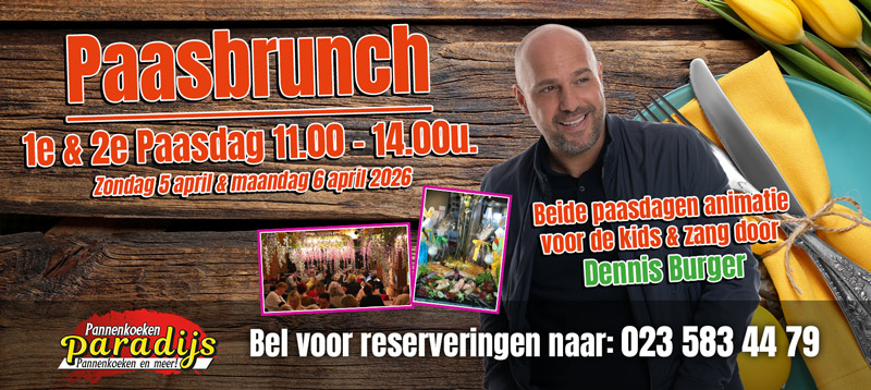 Paasbrunch met live zang bij het Pannenkoekenparadijs Haarlem